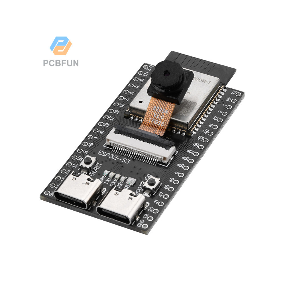 Pcbfun ESP32-S3 WROOM CAM โมดูลบอร์ดพัฒนา WiFi บลูทูธ ESP32-S3-WROOM-1 N16R8 อินเตอร์เฟซ TYPE-C คู่