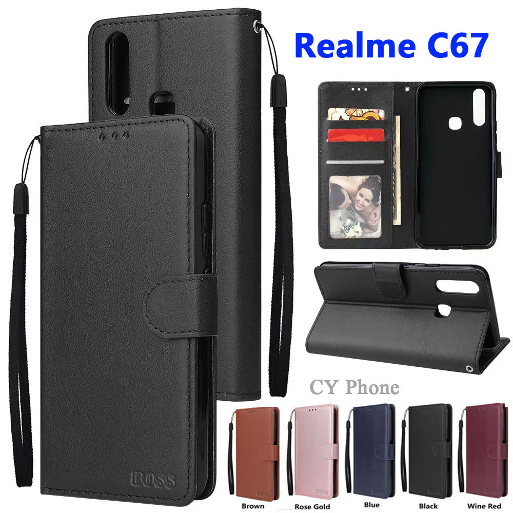 เคสฝาพับ ล็อค แถมสาย สำหรับ Realme C85 15X C71 C75 C75X C63 C61 C67 C51 C53 Note70 14 5G/ 14T / 14Pro เคสมีแม่เหล็ก Boss