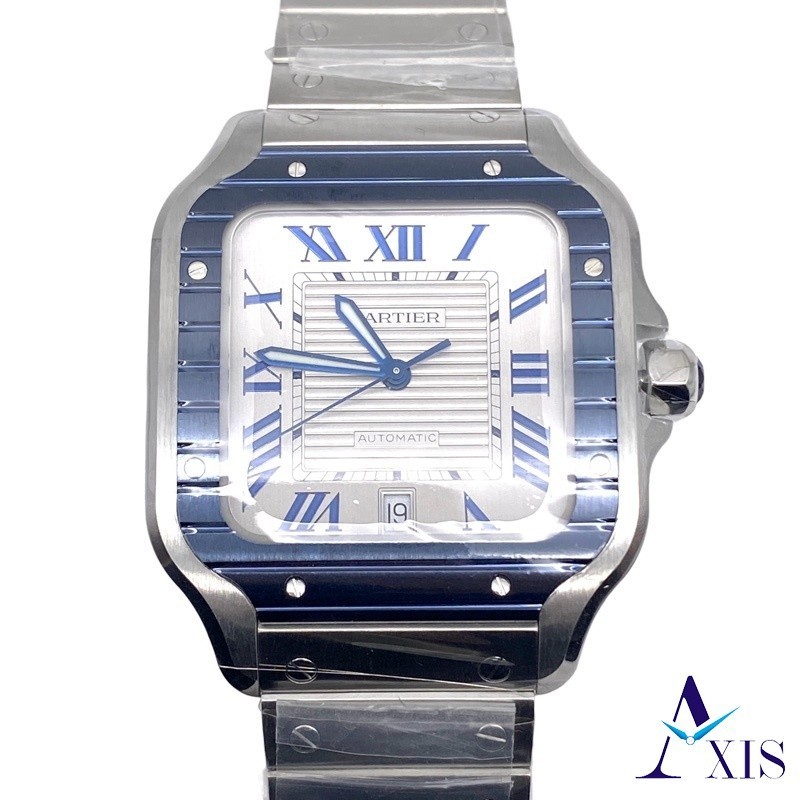 Cartier Santos De Cartier Wssa0047 นาฬิกาข้อมือ สายสแตนเลส หน้าปัดสีเทา อัตโนมัติ สําหรับผู้ชาย【Used】
