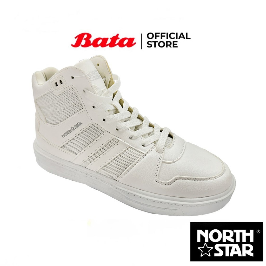 Bata บาจา by North Star รองเท้าผ้าใบหุ้มข้อ แบบผูกเชือก สนีคเกอร์แฟชั่น ดีไซน์เท่ห์ สวมใส่ง่าย สำหรับผู้หญิง สีขาว รหัส 5201107