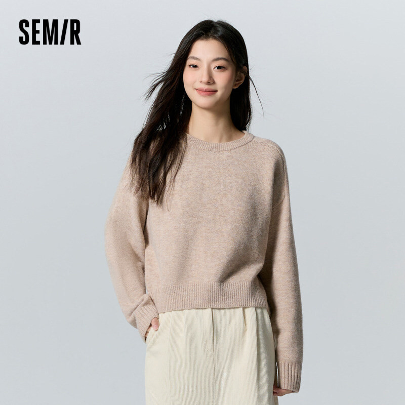 Semir เสื้อกันหนาว แขนสั้น ขนาดใหญ่ สีพื้น แฟชั่นฤดูหนาว สําหรับผู้หญิง 2023