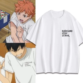 Haikyuu อะนิเมะเสื้อผ้าชาย Karasuno high school uniform เสื้อยืดอะนิเมะแขนสั้น Kageyama เสื้อยืด
