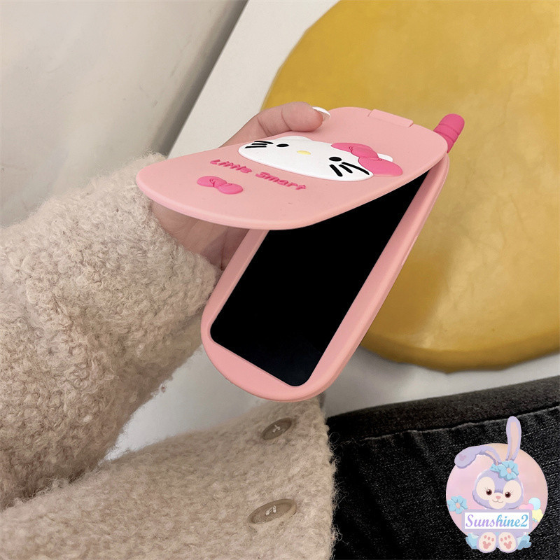 3dซิลิโคนอ่อนนุ่มรู้สึกเคสโทรศัพท์เข้ากันได้สําหรับiphone 16 15 14 11 13 12 Pro Maxน่ารักKTแมวสีชมพูพลิกคลุมทั้งหมดเคสโทรศัพท์TPU Anti Fallป้องกันปกหลัง