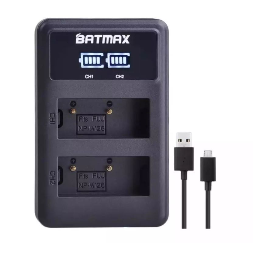 แท่นชาร์จแบบคู่ FUJI LCD DUO CHARGER FUJI W126/W126S SMALL LED  สำหรับ Fujifilm X-E1 XE1 X-E2 XE2