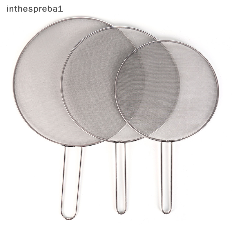 Inthespreba1^^ 1X ฝาสเตนเลส ฝาปิด น้ํามัน กระทะ กระเด็น หน้าจอ กันหก *ใหม่