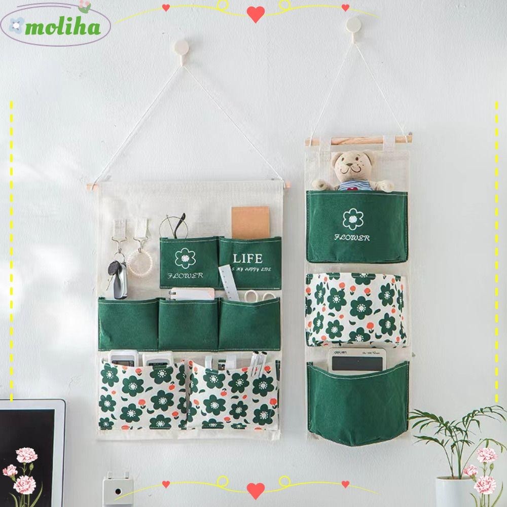 Moliha กระเป๋าเก็บของ ติดผนังเหนือประตู กระเป๋าแขวน อเนกประสงค์ กันน้ํา หลายช่อง กระเป๋าเก็บของจิปาถะ บ้าน