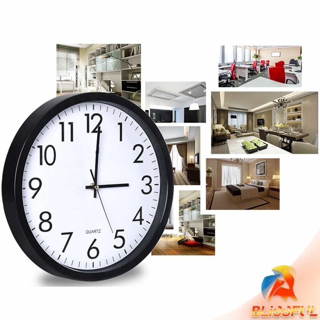B.F นาฬิกาแขวนผนัง -นาฬิกาแขวน นาฬิกาแขวนผนัง นาฬิกทรงกลม นาฬิกาลายต้นไม้ นาฬิกาแขวนผนังสีดำ Wall Clock