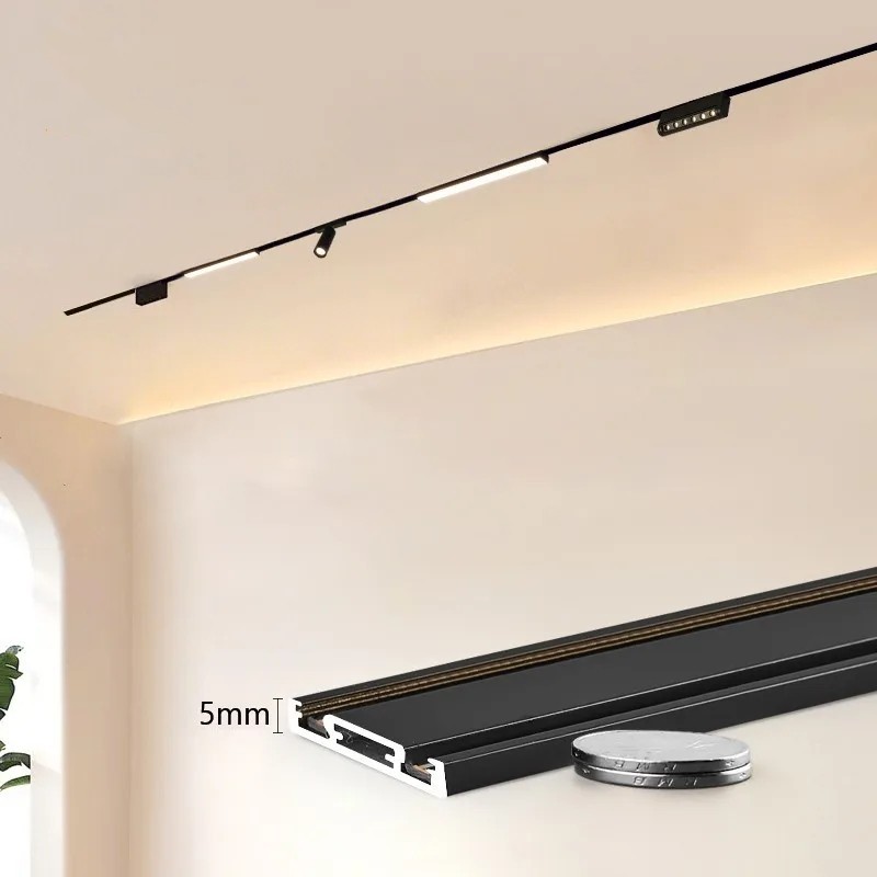 ไฟเพดาน Led แม่เหล็ก 48v 6 มม. บางพิเศษ ติดพื้นผิว ระบบรางแม่เหล็ก โคมไฟเพดาน ไฟสปอตไลท์
