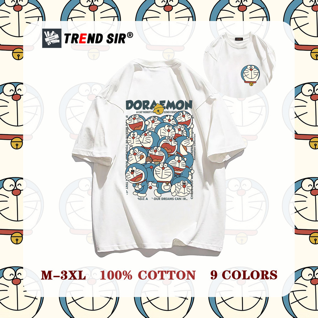 TrendSir New เสื้อยืดเกาหลี เสื้อยืดไซส์ใหญ่ Doraemon 100% cotton M-3XL