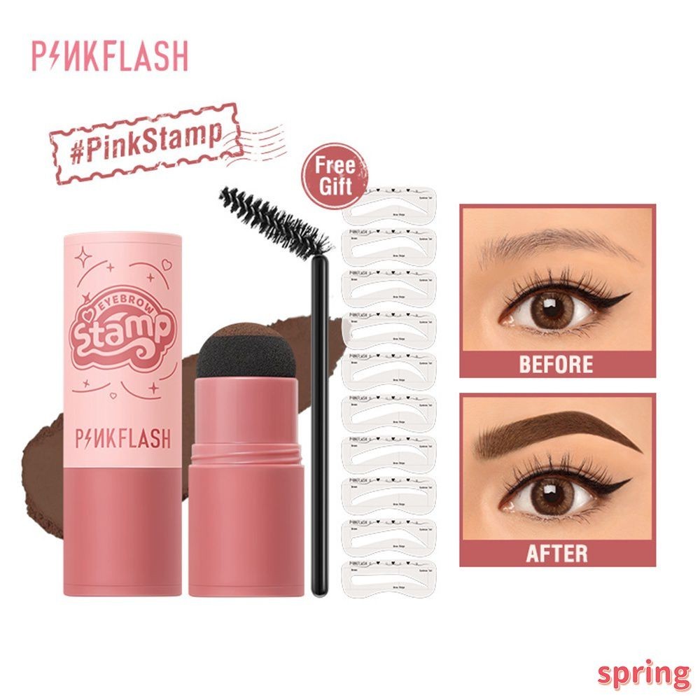 Pinkflash Hairline Eyebrow Powder ปกปิดอเนกประสงค์และปรับเปลี่ยนแป้ง Hairline และ Eyebrow Powder แป้งอายแชโดว์กันน้ำติดทนนาน (SPRING)