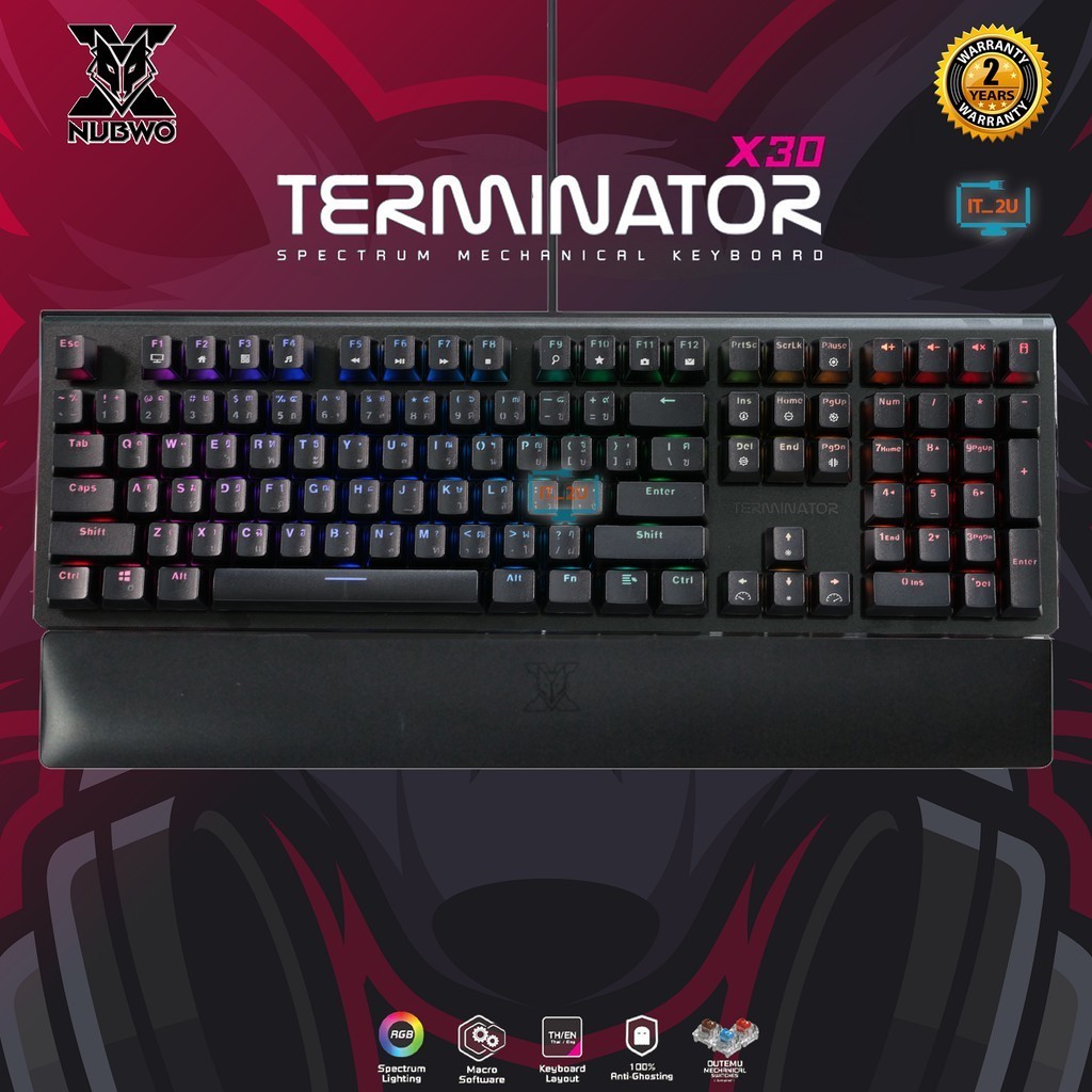 แป้นพิมพ์ Nubwo X30 TERMINATOR Keyboard Gaming Mechanical Switch Outemu RGB/คีย์บอร์ด เกมมื่ง
