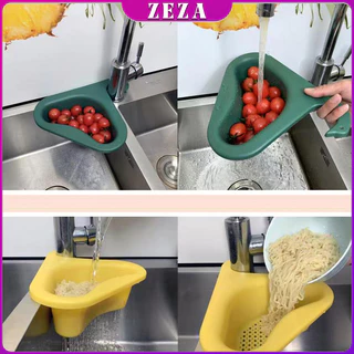 ZEZA ตะแกรงกรองอ่างล้างจาน ตะกร้าระบายน้ำ คอเป็ดแขวนได้ กล่องเก็บของพลาสติก Sink filter rack