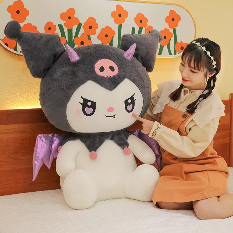 Sanrio Dark Series Kuromi Little Devil หมอนตุ๊กตาน่ารัก หมอนโยน ตุ๊กตาตกแต่งภายใน ของเล่นเด็ก ของขวัญวันเกิด