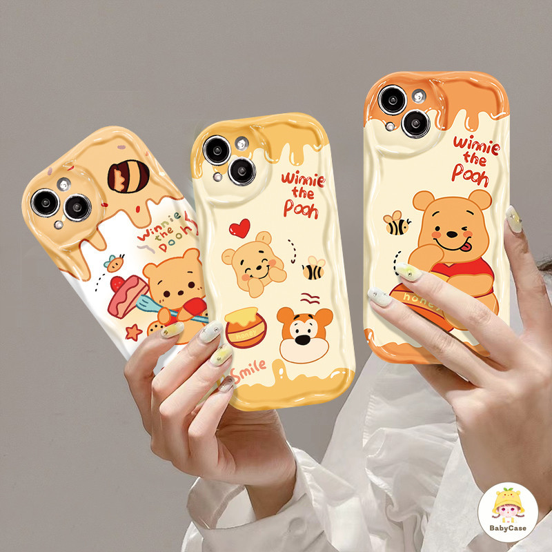 เคสไอศกรีมลายการ์ตูนหมีวินนี่เดอะแบร์บีเบอร์เกอร์น่ารัก iPhone 15 11 14 12 13 Pro Max XR X XS Max 8 7 Plus