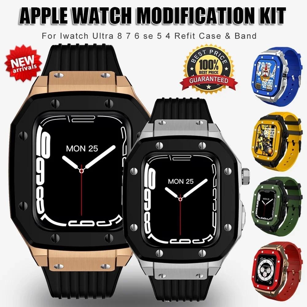 เคสซิลิโคน พร้อมสายคล้อง สําหรับ Apple Watch series 8 7 6 SE 5 4 44 มม. 45 มม.