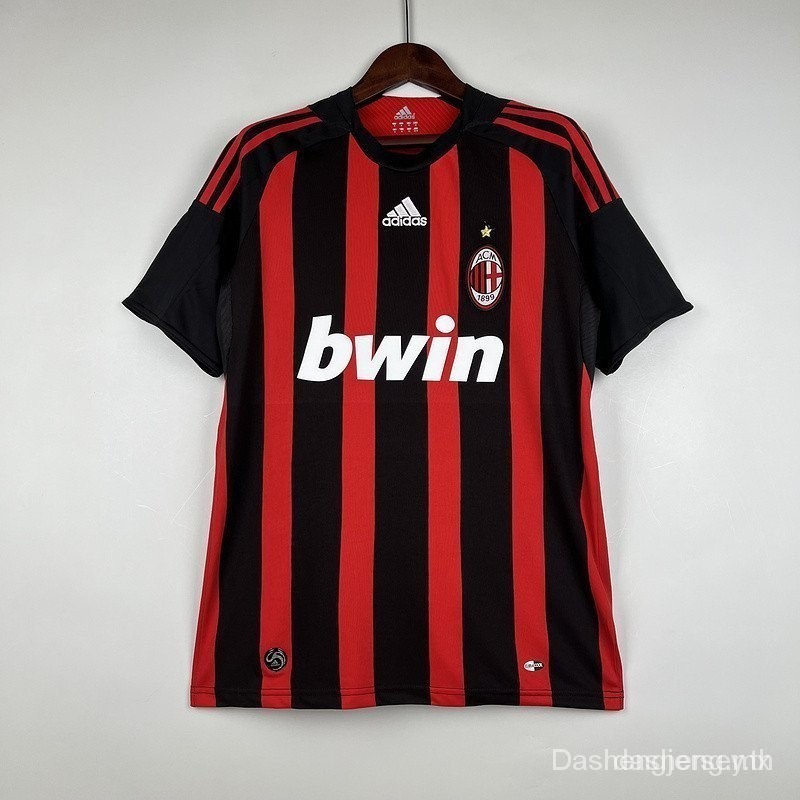 เสื้อเชิ้ต ลายทีมชาติฟุตบอล Milan POWJ 2009 2008 AC สไตล์เรโทร
