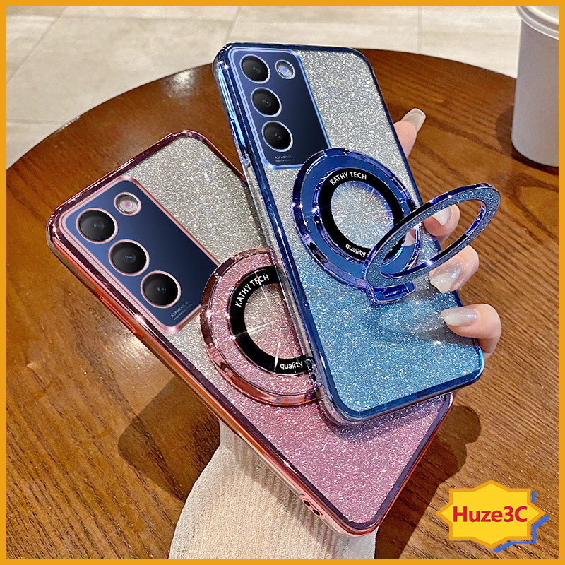 เคส Vivo Y100 5G Y17S Y27 5G Y36 5G Y15S Y02T Y15A Y02 Y02A Y01 เคสโทรศัพท์มือถือ แบบพับได้ พร้อมขาตั้ง สําหรับ ZJSF