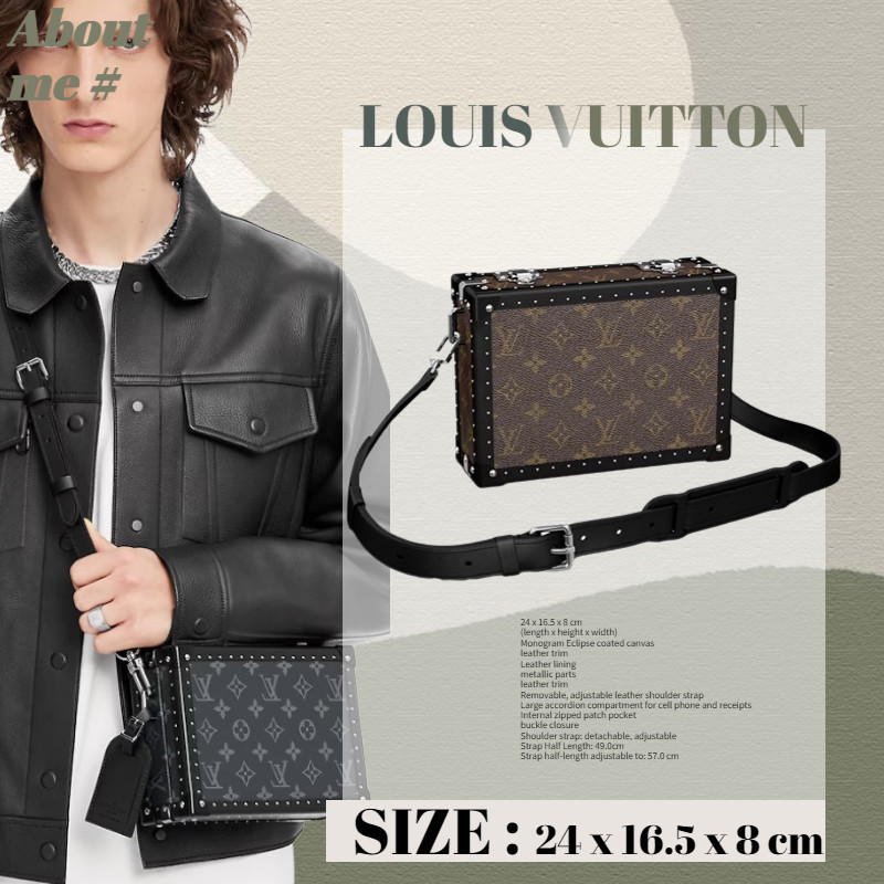 หลุยส์ วิตตอง Louis Vuitton CLUTCH BOX ซองแข็งขนาดเล็ก/กระเป๋าแมสเซนเจอร์ผู้ชาย
