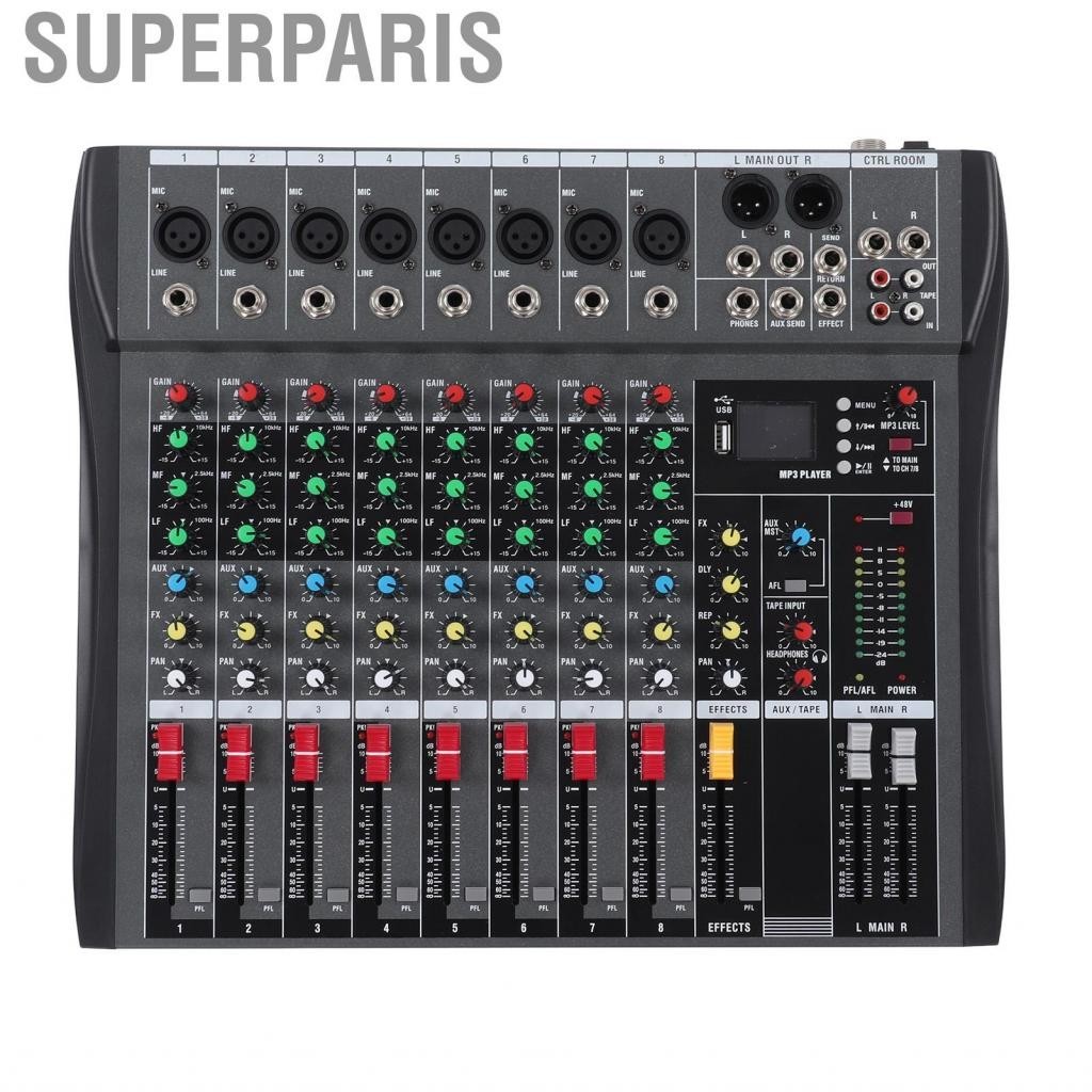 Superparis 8 Channel Audio Mixer Power Mixing DJ Amp Sound Board CX4
