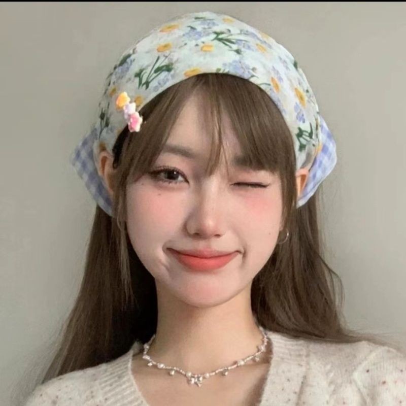 ผ้าคลุมศีรษะ ผ้าฝ้าย และผ้าลินิน พิมพ์ลายดอกเดซี่ สไตล์ฝรั่งเศส
