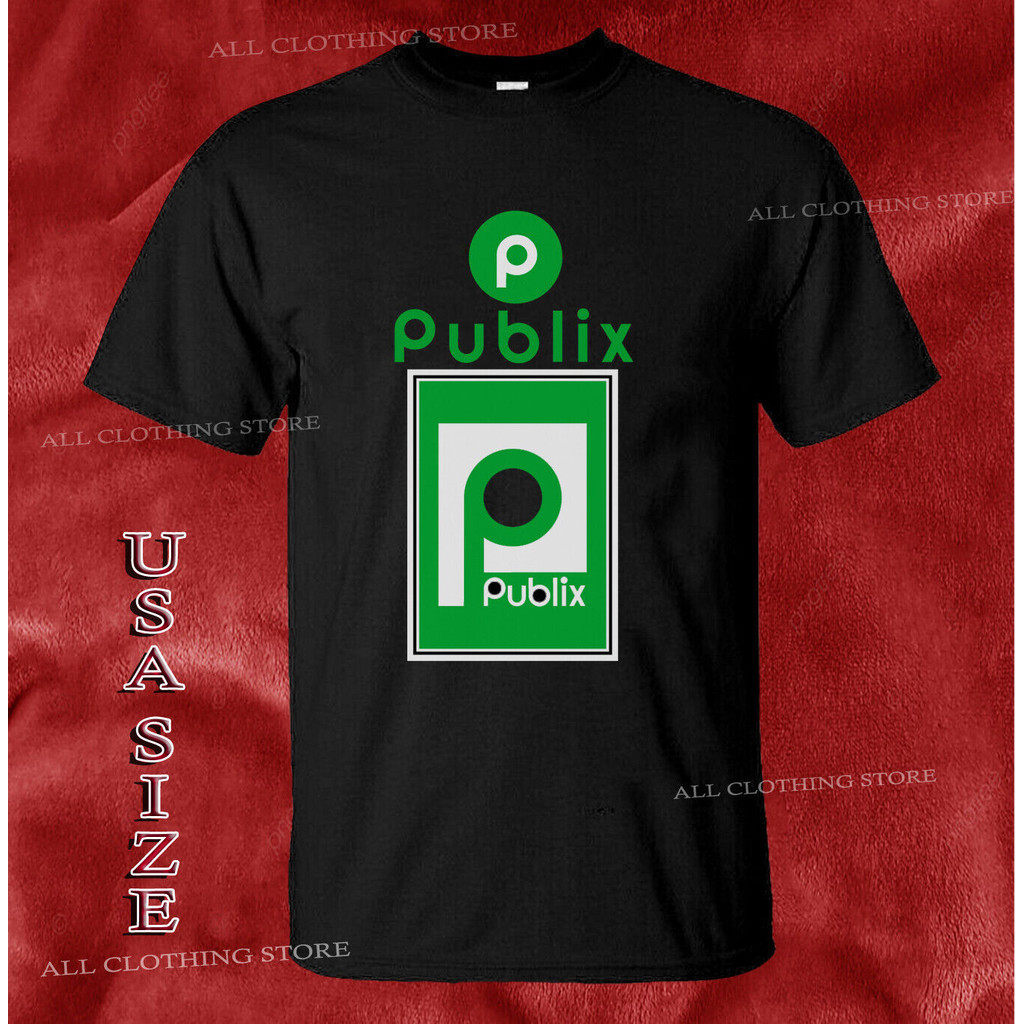 เสื้อยืดซูเปอร์มาร์เก็ตผ้าฝ้ายนุ่ม Publix