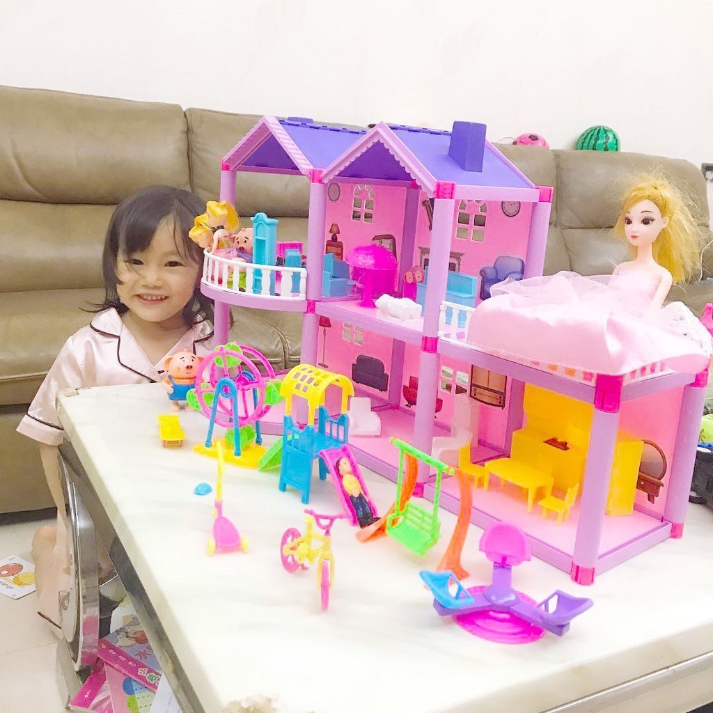 Yitian บ้านตุ๊กตาบาร์บี้ Dream Mansion Villa ขนาดใหญ่ ราคาถูก สําหรับเด็กผู้หญิง