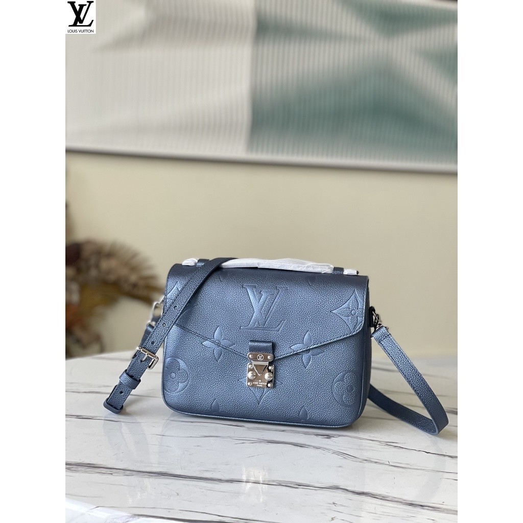 หลุยส์วิตตอง Louis Vuitton กระเป๋าถือ lv 0 💰 m59211 กระเป๋าสะพายไหล่ pochette metis สีน้ำเงิน รุ่น ybeq
