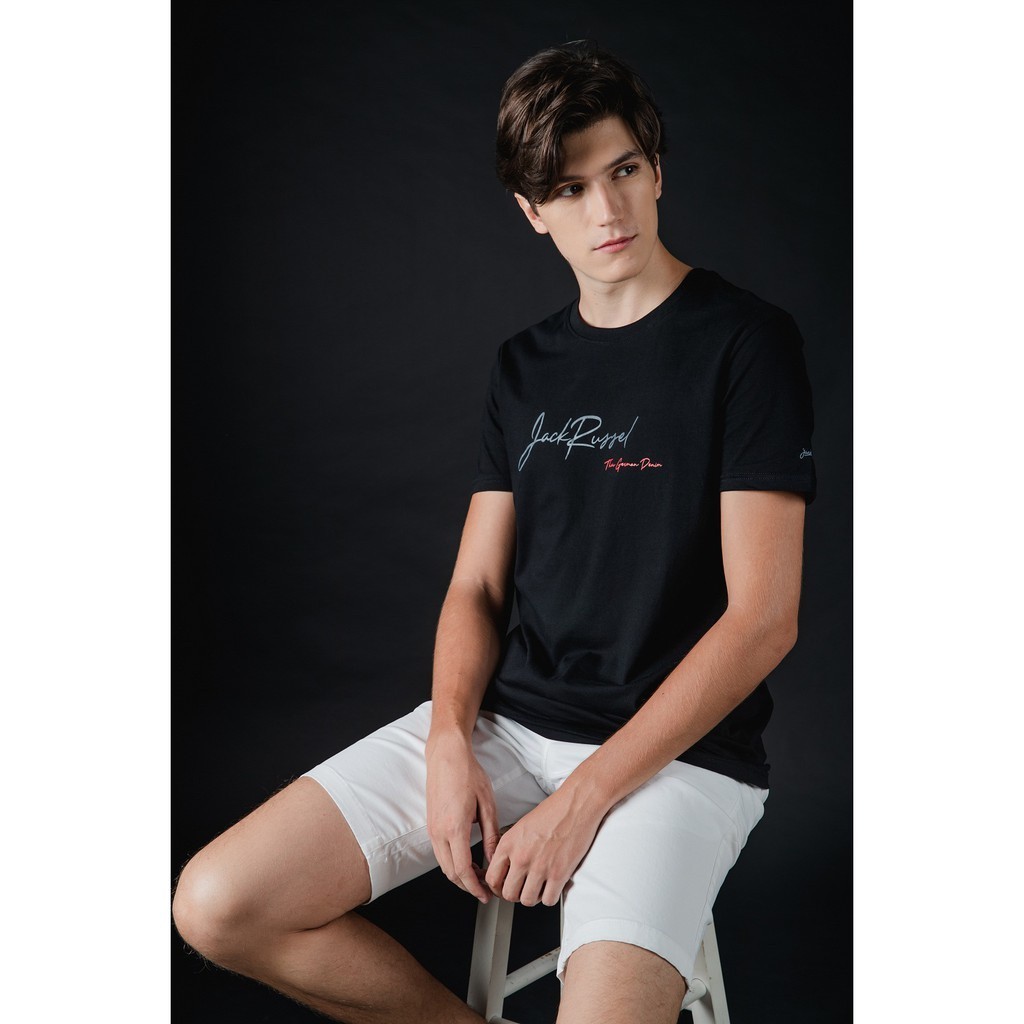 HOT 2024 JACK RUSSEL เสื้อยืดคอกลม สไตล์ Grunge รุ่น TJ-609 เสื้อกางเกงยีนส์แจ็ครัสเซล