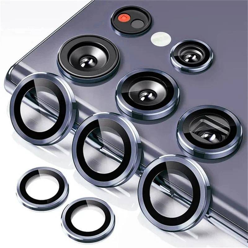 SAMSUNG Samsungs24 S24Plus S24Ultra GalaxyS24 S24P S24+ S24U 3Dโลหะอลูมิเนียมเลนส์กล้องฟิล์มกระจกนิรภัยสําหรับSamsung S24 Plus Ultra Anti Scratchเลนส์โทรศัพท์ปกหลังProtector