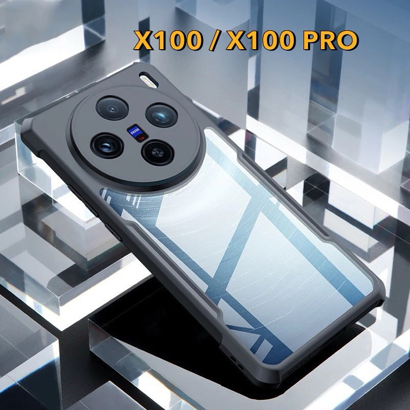 Vivo X200 X200Pro X100 X100 Pro เคสโทรศัพท์มือถือ แบบใส กันกระแทก สีดํา สําหรับ X100 Pro Pro+027