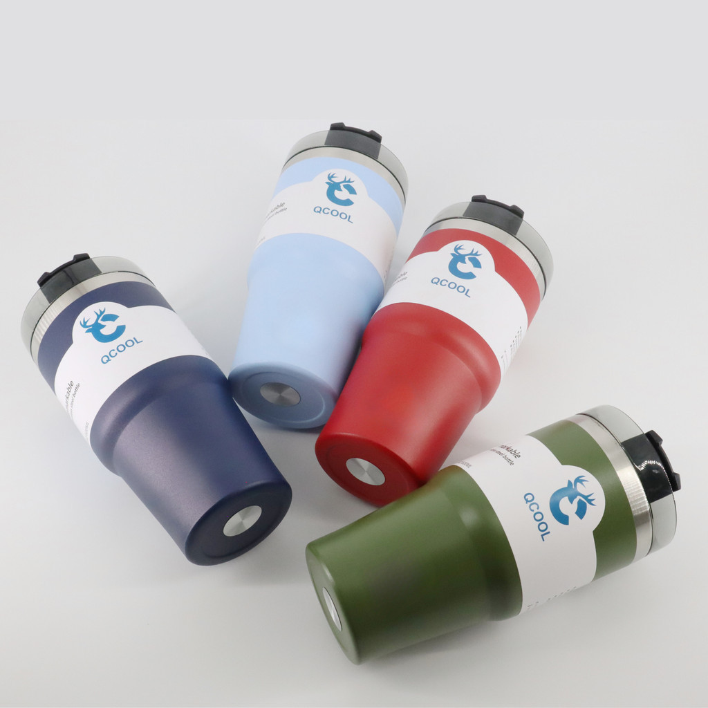 QCOOL แก้วน้ำเก็บความร้อน/เย็น สแตนเลสขนาด 20oz 30oz เก็บอุณหภูมิ