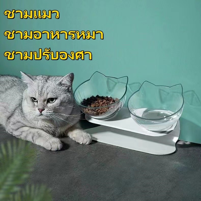 ชามแมว ชามอาหารหมา ชามใส่อาหารสำหรับสัตว์เลี้ยง ชามปรับองศา