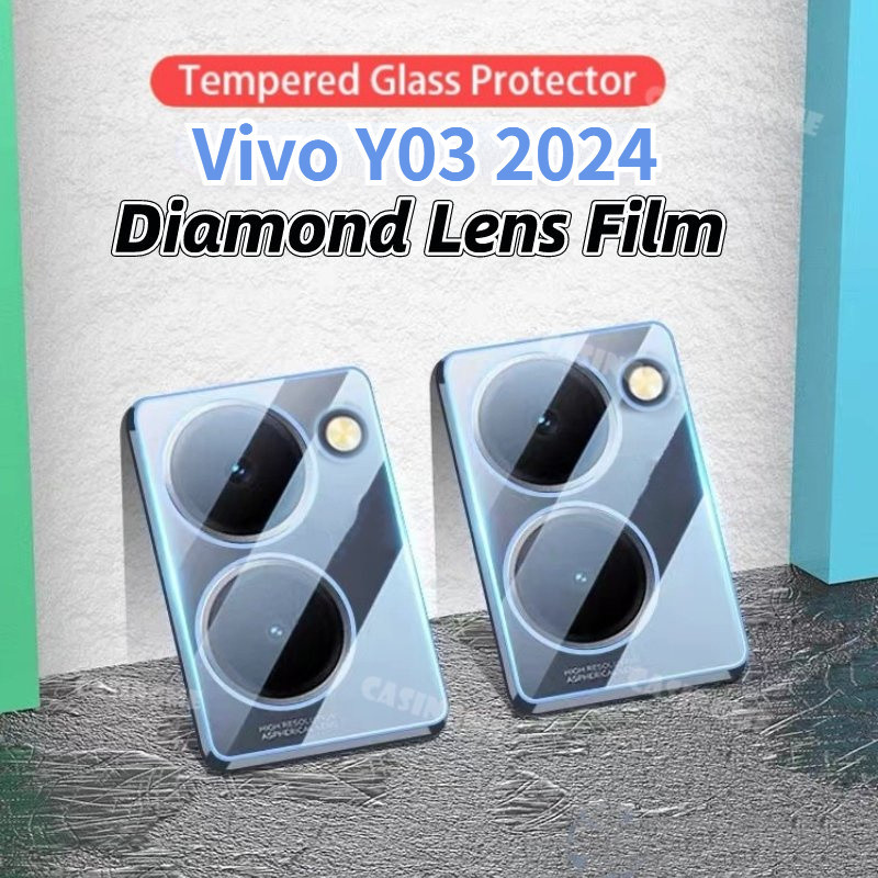 Vivo Y03 Y03t 2024 3Dกล้องเลนส์ProtectorสําหรับVivo Y03 Y 03 VivoY03 03Y 4G 5G 2024 โปร่งใสกระจกนิรภ