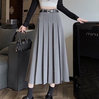 Floerns S-6XL กระโปรงพลีทยาวปานกลาง เอวสูง เข้ารูป สําหรับผู…