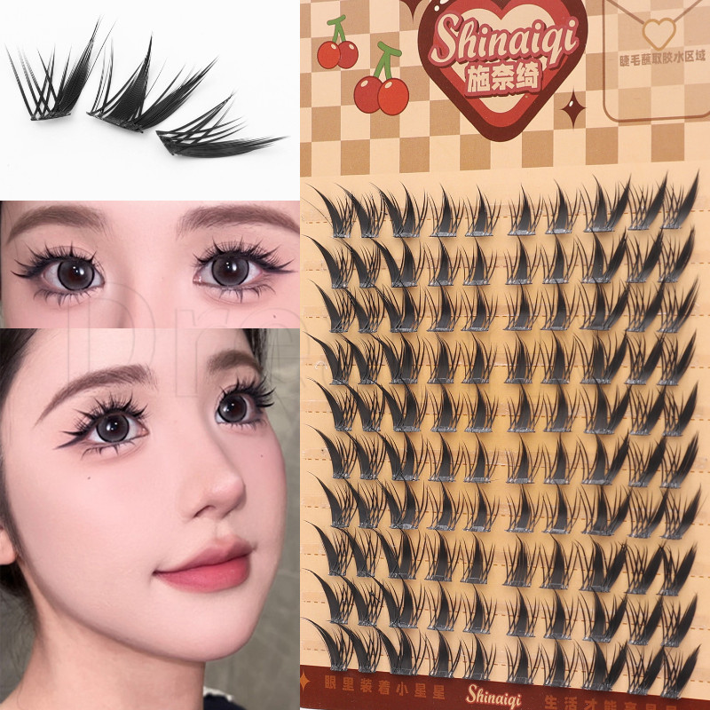 100 ชิ้น/กล่อง ShiNaiqi Fox ขนตาปลอม - Segmented Eyelash Clusters - ขนตาปลอมธรรมชาติ - ผู้หญิงต่อขนตา - เกาหลี, DIY, ยาว, การ์ตูน, หนา - เครื่องมือแต่งหน้าตา