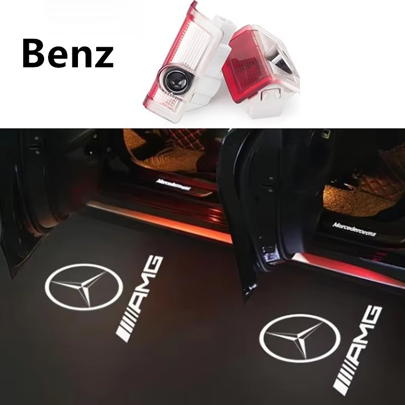 2 ชิ้น LED รถประตูยินดีต้อนรับ Ghost Shadow หลอดไฟอุปกรณ์เสริมสําหรับ Mercedes Benz W205 W212 W213 GLC W166 GLA X156 GLB W167 C117 CLA W176 W177 W246