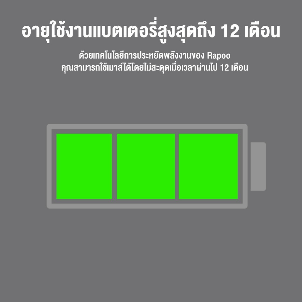 RAPOO E1050 WIRELESS KEYBOARD 2.4G คีย์บอร์ดไร้สาย คีย์ TH/ENG กันน้ำหก (KB-E1050-BK)
