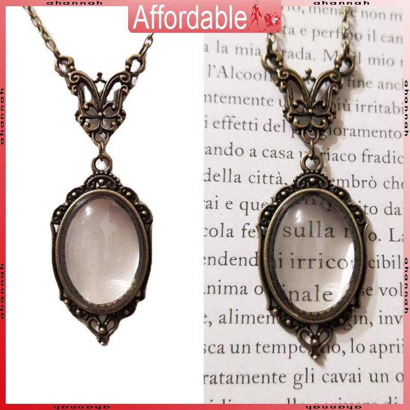 Ah Magnify Necklace Lace Edge Oval-Monocle Necklace Victorian Jewelry-Steampunk