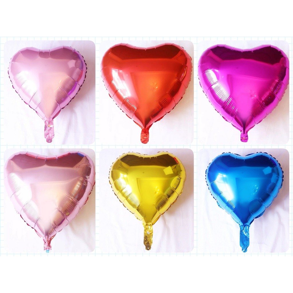 ลูกโป่งฟอยล์ หัวใจ 18 นิ้ว สีสวยหลายสี ส่งไวจาก กทม.