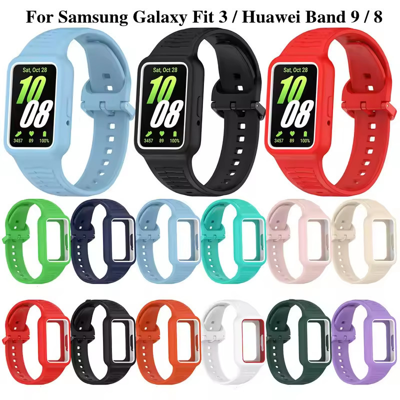สายซิลิโคนกีฬา for Smartwatch Samsung Galaxy Fit 3 / Huawei Band 10 9 8 NFC เทปป้องกันหน้าจอยาง for Huawei Band 7 ราคา ถูกที่สุด ดีลบีเคเค แกลเลอรีภาพที่ 2