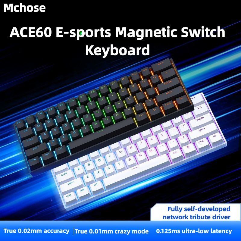 Mchoes Ace60 Pro สวิตช์แม่เหล็กอย่างรวดเร็วทริกเกอร์คีย์บอร์ดแบบมีสาย