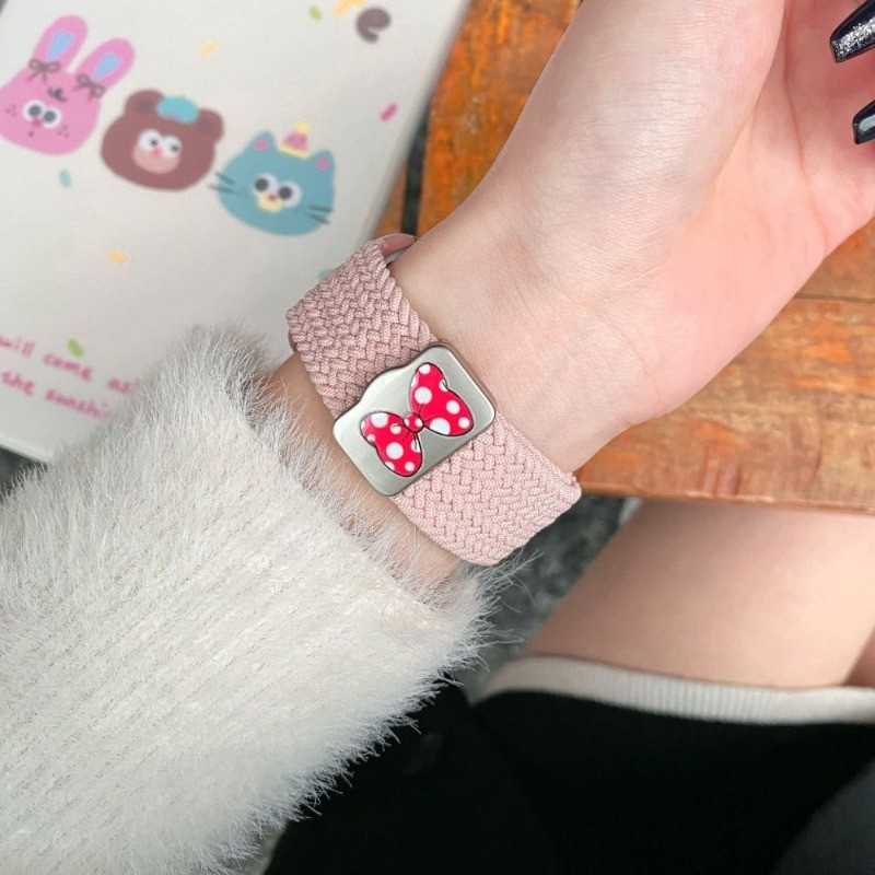 การ์ตูนน่ารัก Bowknot สายแม่เหล็กสําหรับ Apple Watch Band 41 มม.40 มม.42 มม.46 มม.45 มม.44 41 42 Ultra2 49 มม.Correa สําหรับ Iwatch Series 10 9 8 SE 7 6