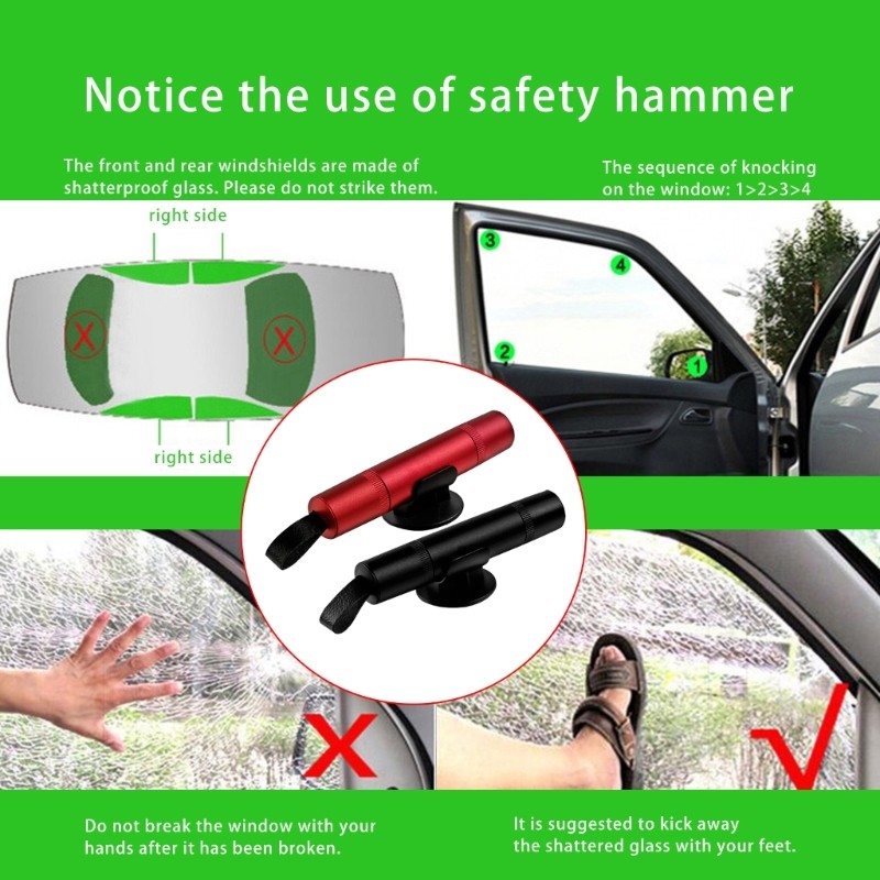 BT Life Saving Auto Window Breaker สําหรับ Fast Action Accidents Rapid Evacuation