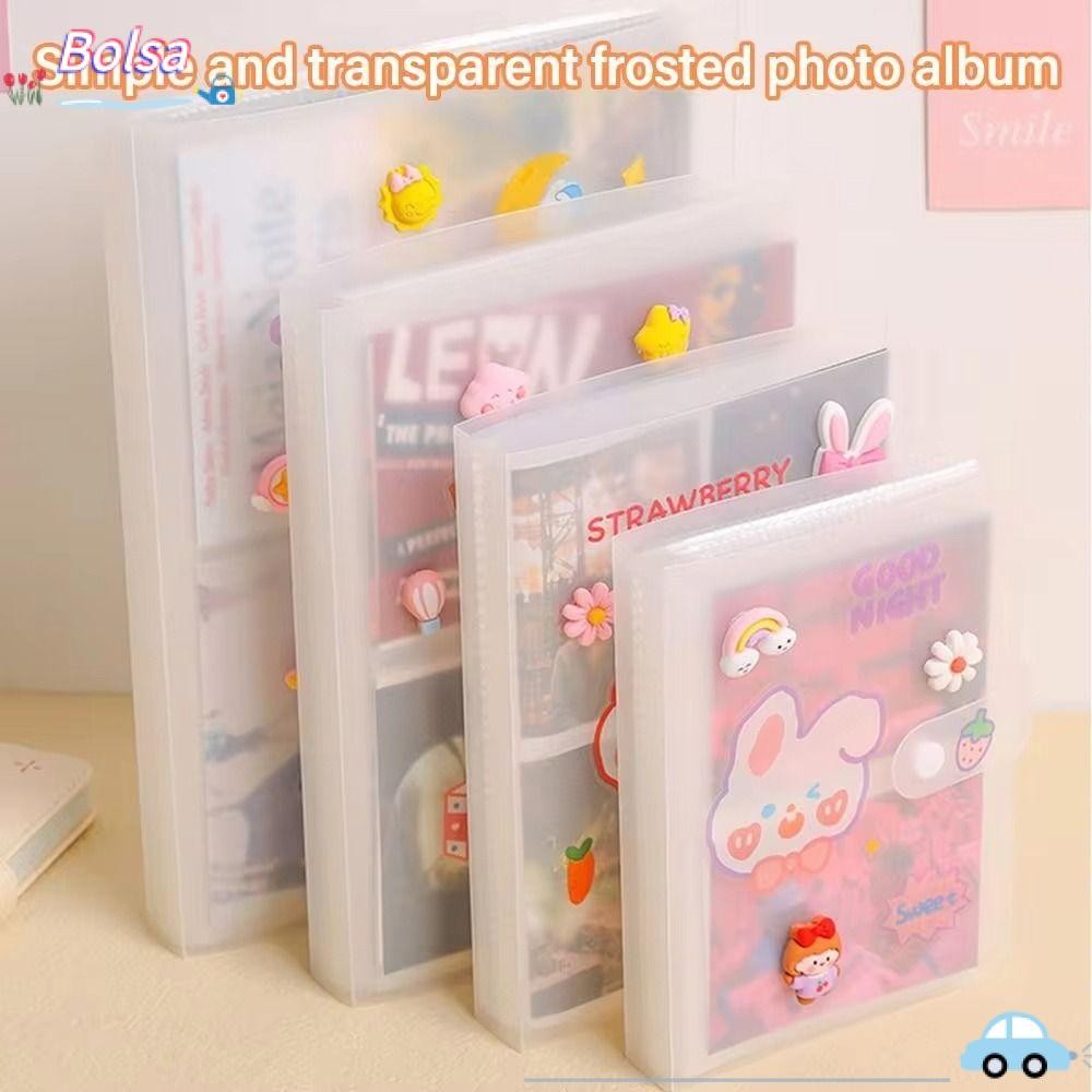 Bolsa อัลบั้มรูป 1 ชิ้น, ที่ใส่การ์ดรูปภาพโปร่งใส PVC, สมุดสะสมสร้างสรรค์ 3/4/5/6/7 นิ้ว 80/160 สล็อต Photocard Holder Idol Star