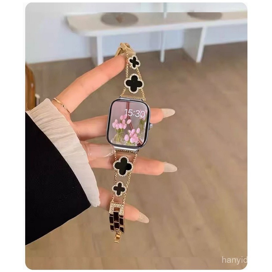 สายนาฬิกาโลหะสำหรับ Redmi Watch 5 สายเพชรหรูหรา สายนาฬิกา Redmi Watch 4 ออกแบบ สาย Redmi Watch 5 Lite สายโคลเวอร์หรูหรา สาย Redmi Watch 3 สำหรับ Redmi Watch 5 - รูปที่ 6