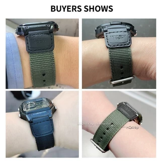 18 มม.สายไนลอนสําหรับ G-SHOCK AE-1200WH/SGW-300/AQ-S810W สายผ้าใบสร้อยข้อมือนูน