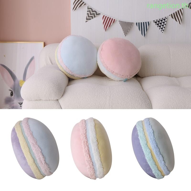 วิ่ง รอบเบาะตุ๊กตาหมอนเอวเบาะ มาการอง แพทช์สีนุ่มโยนหมอน