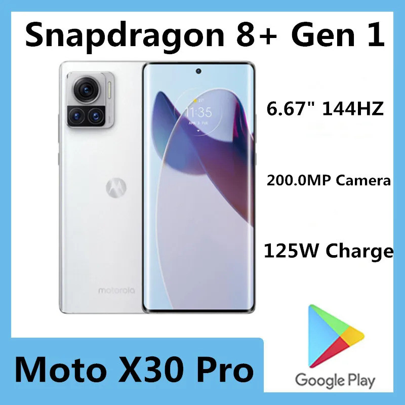 Motorola Moto X30 Pro โทรศัพท์มือถือ Snapdragon 8+ Gen 1 Android 12.0 Face ID 6.67 "OLED 144HZ 200.0