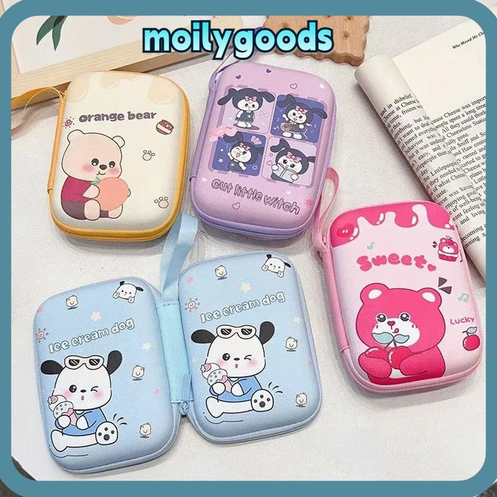 โมลิลี่เอชดี สายชาร์จฝาครอบป้องกัน,กล่องเก็บสายเคเบิลข้อมูลสี่เหลี่ยม ปู่,แฟชั่นการ์ตูนความจุขนาดใหญ่ลิปสติกการ์ดเหรียญออแกไนเซอร์สําหรับเดินทา