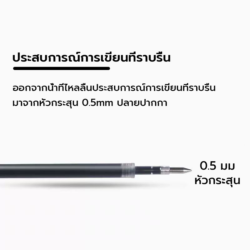ปากกาเจล 0.5 มม. ปากกาหมึกเจลแบบกด สีดำ⚫️สีน้ำเงิน🔵สีแดง🔴เขียนลื่น แห้งเร็ว สําหรับนักเรียน - รูปที่ 7